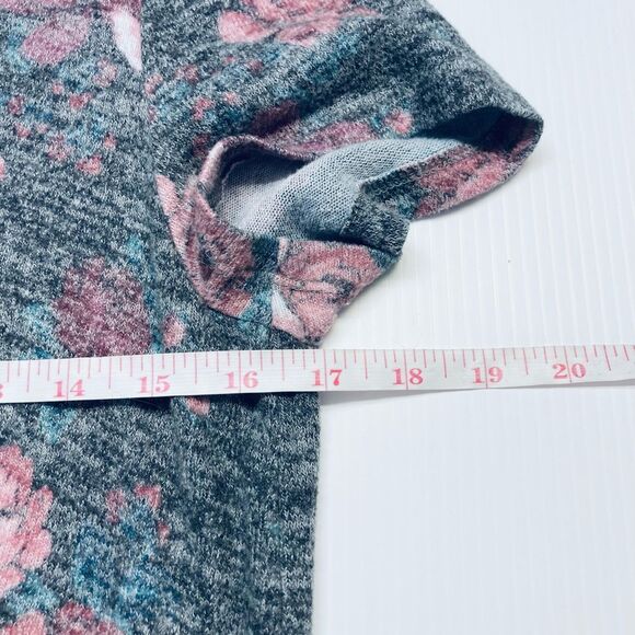 Torrid Super Soft Plush Floral Mini‎ Skater Dress Size 0 Large 12 Gray Pink - Picture 7 of 9